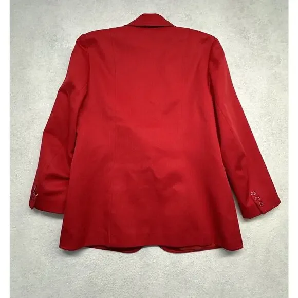 Vintage DaRue California Red Blazer Size Womens 12 Long Sleeves Work - Picture 11 of 11